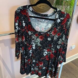 Disney Torrid Women's Floral & Mickey Print Top